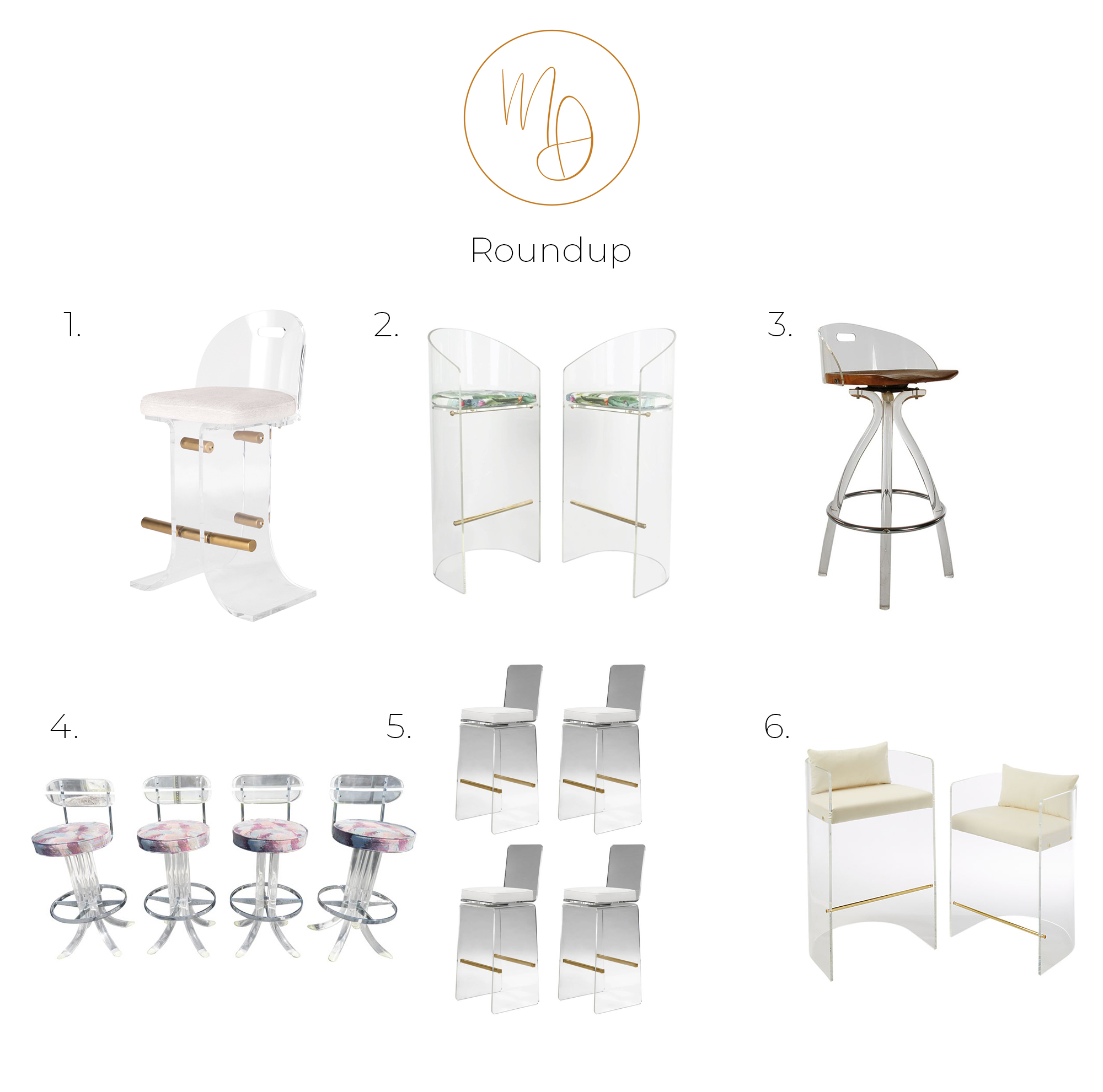 Murphy Deesign Lucite And Wood Stool Roundup