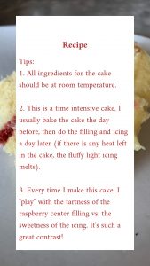 lemon cake with raspberry filling 